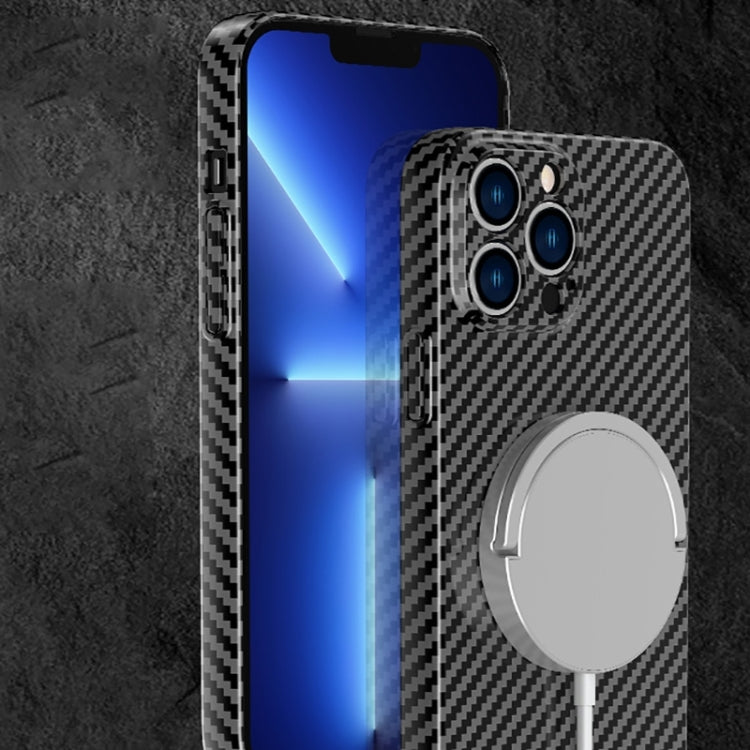 جراب هاتف مغناطيسي من ألياف الكربون، ماج سيف، مناسب لأجهزة iPhone 14، iPhone 14 Plus، iPhone 14 Pro، iPhone 14 Pro Max