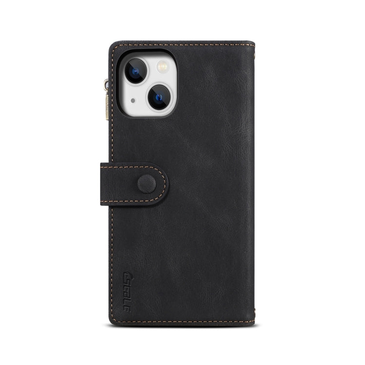 جراب هاتف جلدي قلاب بتقنية RFID بتصميم كلاسيكي غير لامع، مناسب لأجهزة iPhone 14 وiPhone 14 Plus وiPhone 14 Pro وiPhone 14 Pro Max