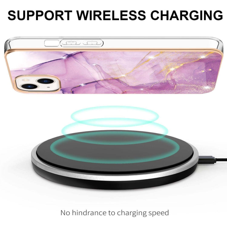 جراب هاتف IMD TPU مقاوم للصدمات بنمط رخامي مطلي بالكهرباء، مزدوج الجوانب، مناسب لأجهزة iPhone 14 وiPhone 14 Pro وiPhone 14 Plus وiPhone 14 Pro Max