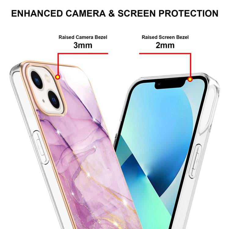 جراب هاتف IMD TPU مقاوم للصدمات بنمط رخامي مطلي بالكهرباء، مزدوج الجوانب، مناسب لأجهزة iPhone 14 وiPhone 14 Pro وiPhone 14 Plus وiPhone 14 Pro Max