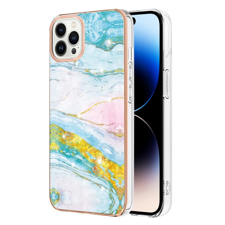 جراب هاتف IMD TPU مقاوم للصدمات بنمط رخامي مطلي بالكهرباء، مزدوج الجوانب، مناسب لأجهزة iPhone 14 وiPhone 14 Pro وiPhone 14 Plus وiPhone 14 Pro Max