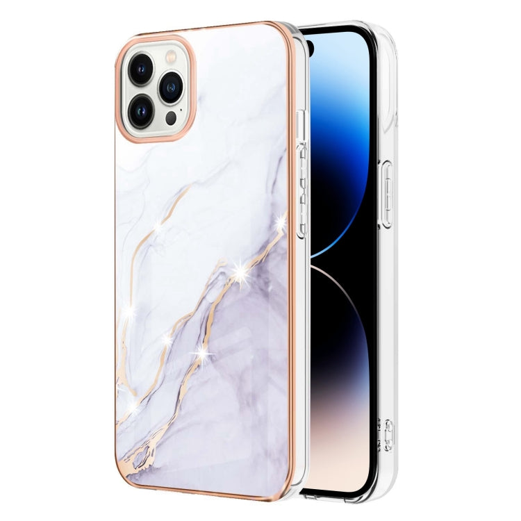جراب هاتف IMD TPU مقاوم للصدمات بنمط رخامي مطلي بالكهرباء، مزدوج الجوانب، مناسب لأجهزة iPhone 14 وiPhone 14 Pro وiPhone 14 Plus وiPhone 14 Pro Max