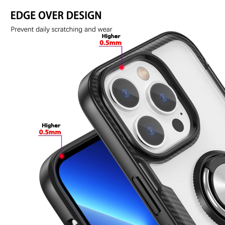 Shockproof Transparent TPU + Acrylic Protective Phone Case with Ring Holder, For iPhone 14 Pro, For iPhone 14 Max, For iPhone 14