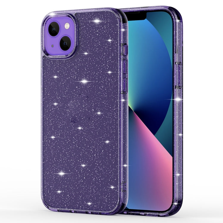 Crystal Clear Glitter Airbag Phone Case, For iPhone 14, For iPhone 14 Plus, For iPhone 14 Pro, For iPhone 14 Pro Max