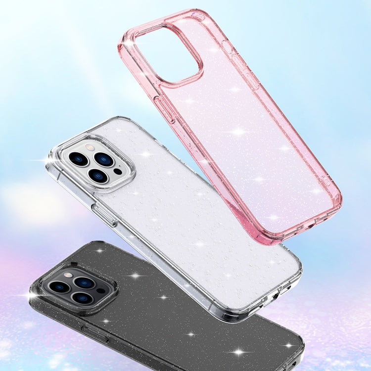 Crystal Clear Glitter Airbag Phone Case, For iPhone 14, For iPhone 14 Plus, For iPhone 14 Pro, For iPhone 14 Pro Max