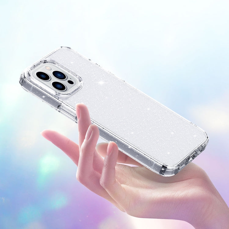 Crystal Clear Glitter Airbag Phone Case, For iPhone 14, For iPhone 14 Plus, For iPhone 14 Pro, For iPhone 14 Pro Max