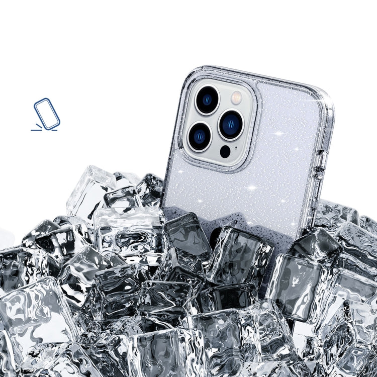 Crystal Clear Glitter Airbag Phone Case, For iPhone 14, For iPhone 14 Plus, For iPhone 14 Pro, For iPhone 14 Pro Max