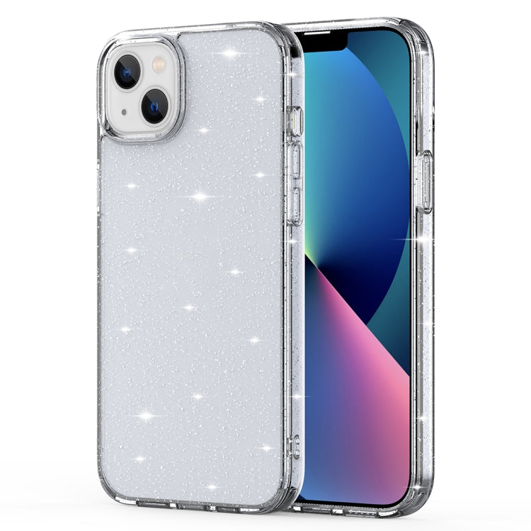 Crystal Clear Glitter Airbag Phone Case, For iPhone 14, For iPhone 14 Plus, For iPhone 14 Pro, For iPhone 14 Pro Max