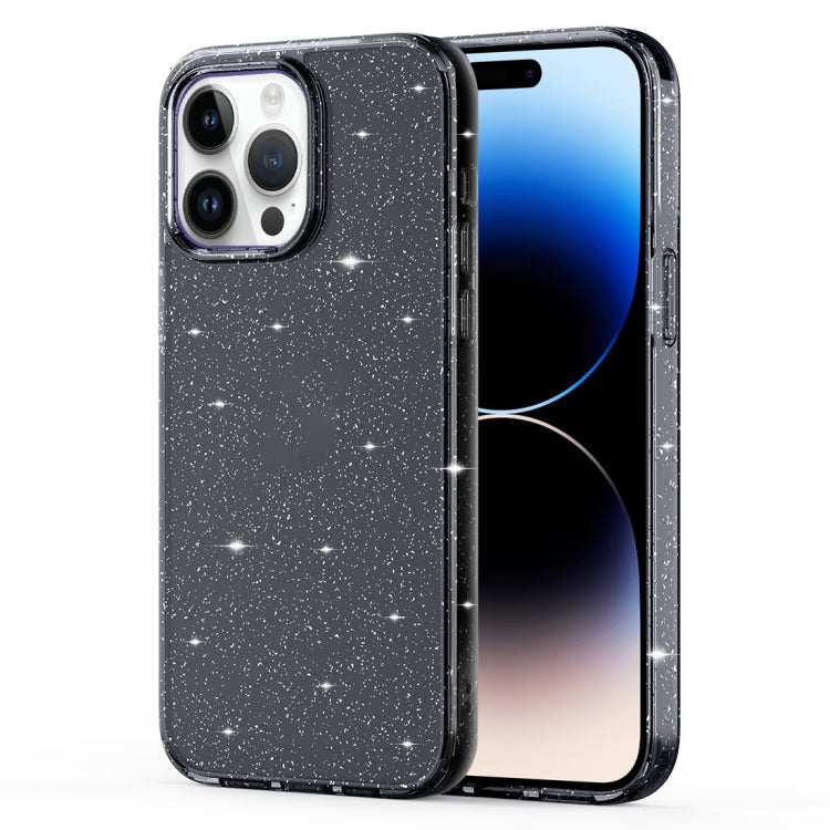 Crystal Clear Glitter Airbag Phone Case, For iPhone 14, For iPhone 14 Plus, For iPhone 14 Pro, For iPhone 14 Pro Max