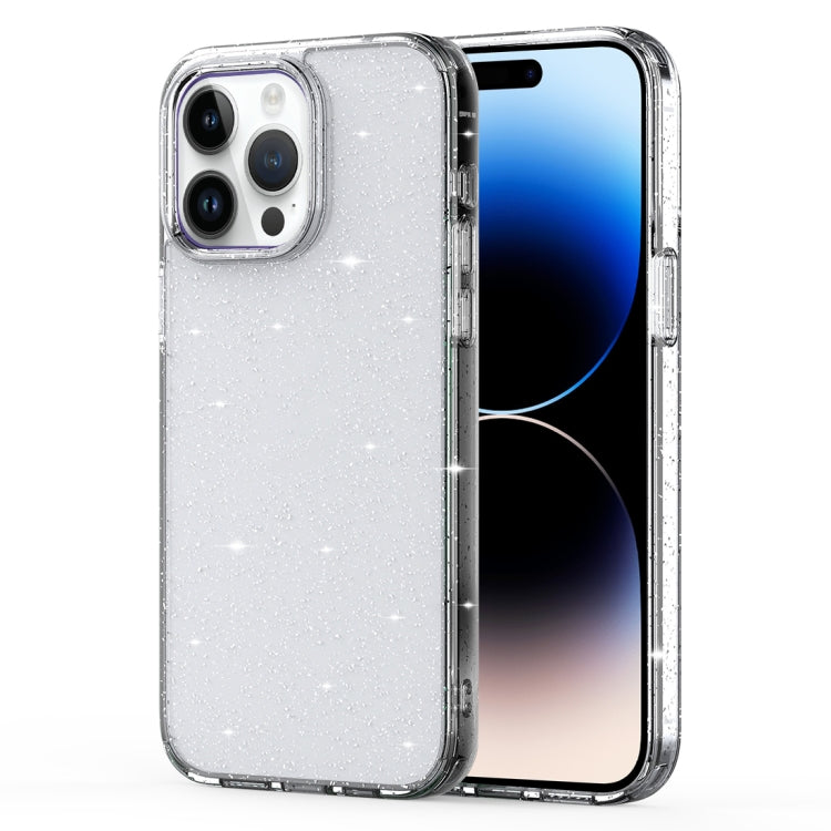 Crystal Clear Glitter Airbag Phone Case, For iPhone 14, For iPhone 14 Plus, For iPhone 14 Pro, For iPhone 14 Pro Max