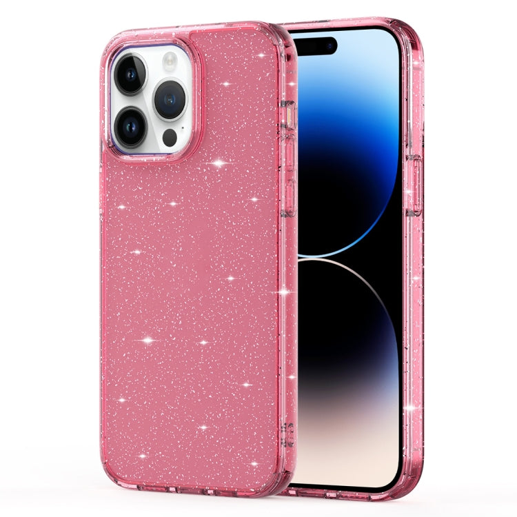 Crystal Clear Glitter Airbag Phone Case, For iPhone 14, For iPhone 14 Plus, For iPhone 14 Pro, For iPhone 14 Pro Max