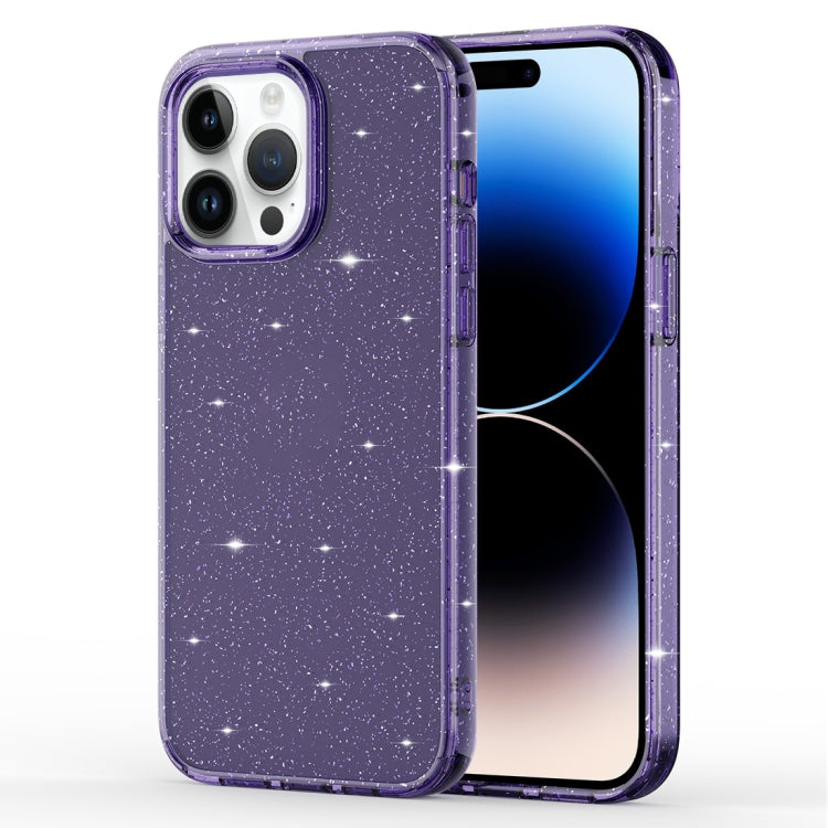 Crystal Clear Glitter Airbag Phone Case, For iPhone 14, For iPhone 14 Plus, For iPhone 14 Pro, For iPhone 14 Pro Max