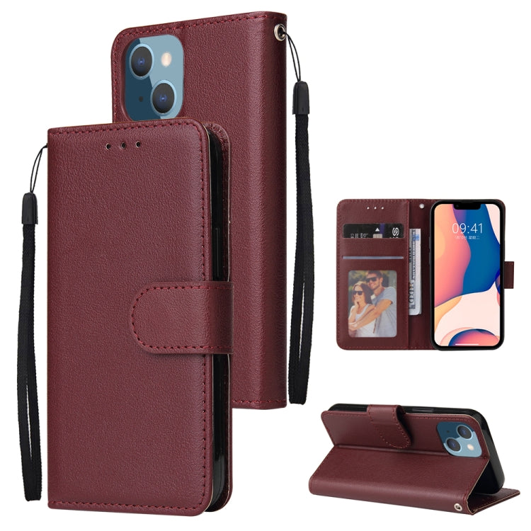 جراب جلدي متعدد الوظائف قابل للطي أفقيًا مع ثلاث فتحات للبطاقات، لهاتف iPhone 14، وiPhone 14 Plus، وiPhone 14 Pro، وiPhone 14 Pro Max