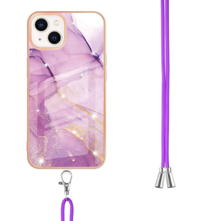 جراب IMD TPU مقاوم للصدمات بنمط رخامي مطلي بالكهرباء مع حبل للرقبة، لهاتف iPhone 14، وiPhone 14 Plus، وiPhone 14 Pro، وiPhone 14 Pro Max
