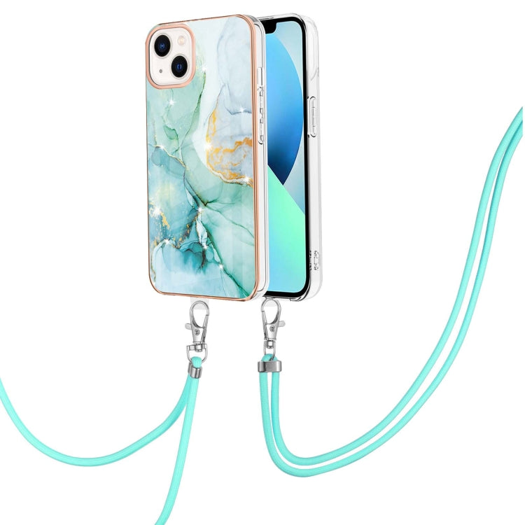 جراب IMD TPU مقاوم للصدمات بنمط رخامي مطلي بالكهرباء مع حبل للرقبة، لهاتف iPhone 14، وiPhone 14 Plus، وiPhone 14 Pro، وiPhone 14 Pro Max
