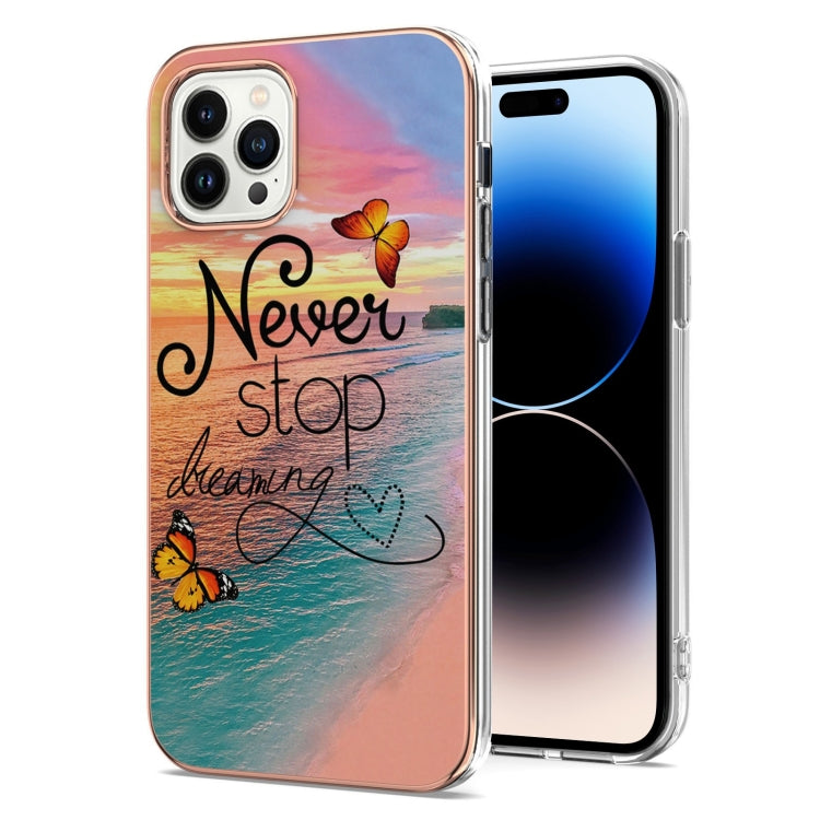 جراب IMD TPU مقاوم للصدمات بنمط طلاء كهربائي، مناسب لأجهزة iPhone 14 وiPhone 14 Plus وiPhone 14 Pro وiPhone 14 Pro Max