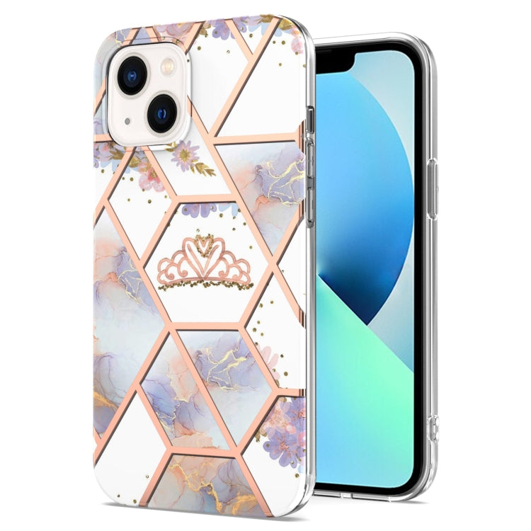 جراب TPU مقاوم للصدمات بنمط زهرة رخامية مطلية بالكهرباء، مناسب لأجهزة iPhone 14 وiPhone 14 Plus وiPhone 14 Pro وiPhone 14 Pro Max