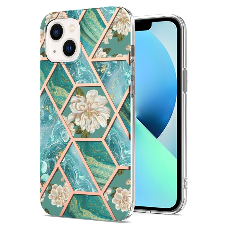 جراب TPU مقاوم للصدمات بنمط زهرة رخامية مطلية بالكهرباء، مناسب لأجهزة iPhone 14 وiPhone 14 Plus وiPhone 14 Pro وiPhone 14 Pro Max