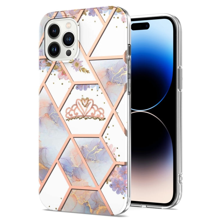 جراب TPU مقاوم للصدمات بنمط زهرة رخامية مطلية بالكهرباء، مناسب لأجهزة iPhone 14 وiPhone 14 Plus وiPhone 14 Pro وiPhone 14 Pro Max