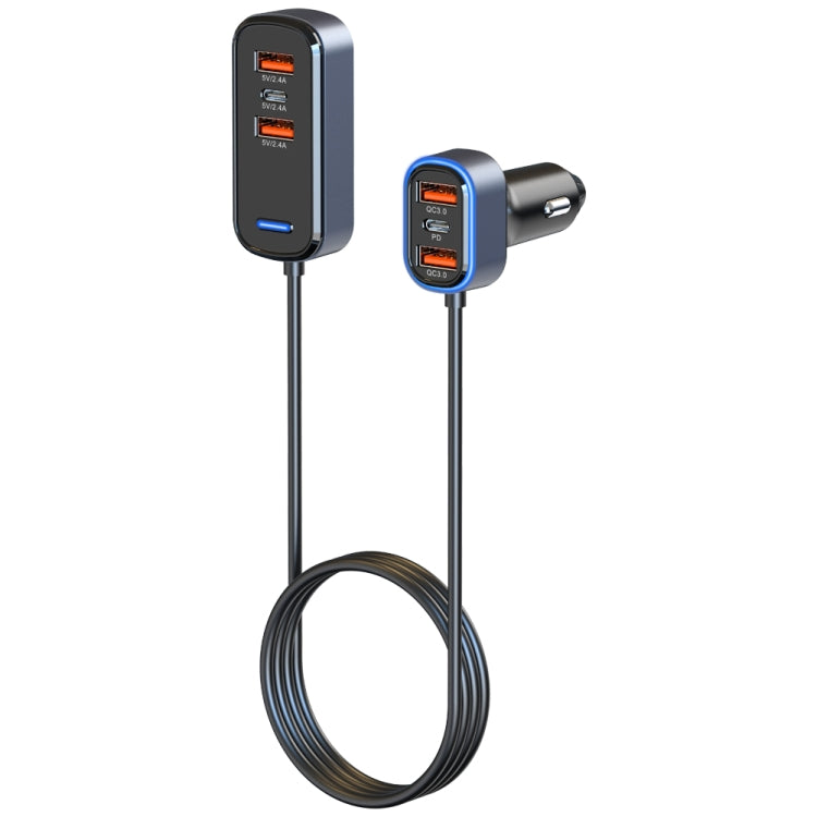 شاحن سيارة SC05 65.5 واط 6 في 1 PD / QC3.0 سريع الشحن، SC05