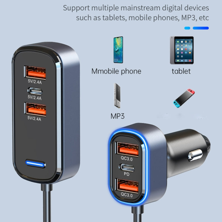 شاحن سيارة SC05 65.5 واط 6 في 1 PD / QC3.0 سريع الشحن، SC05