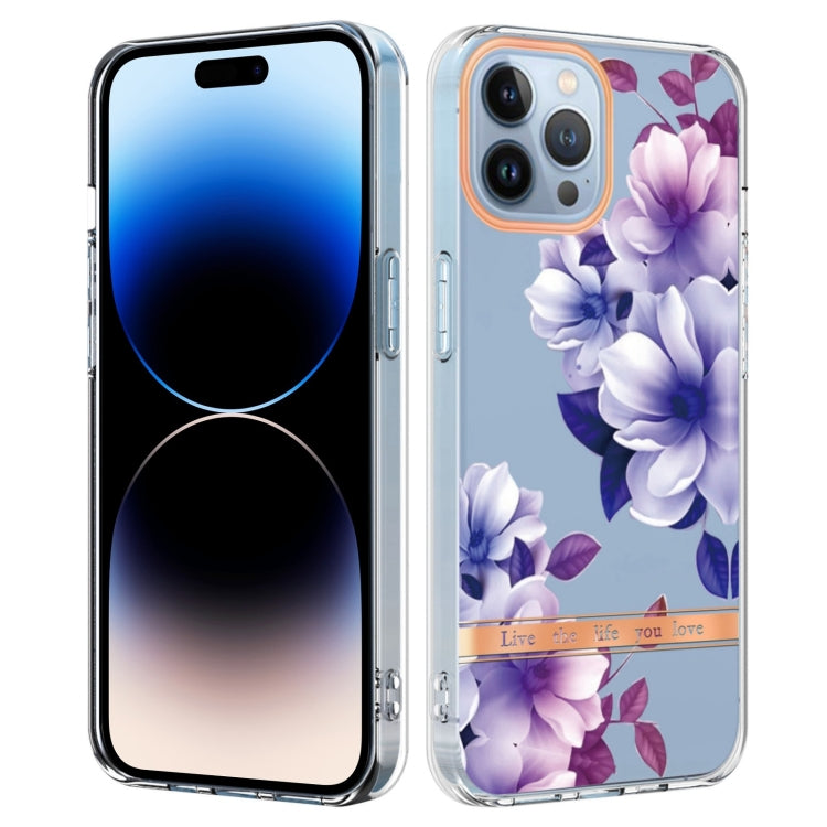 جراب هاتف IMD TPU بسلسلة زهور ونباتات، مناسب لأجهزة iPhone 14 وiPhone 14 Plus وiPhone 14 Pro وiPhone 14 Pro Max
