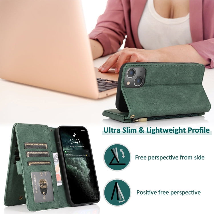 جراب محفظة جلدي بسحاب، مناسب لهاتف iPhone 14 Pro Max، وiPhone 14 Pro، وiPhone 14، وiPhone 14 Plus