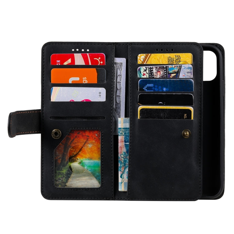 9 Card Slots Zipper Bag Leather Case, For iPhone 14 Pro Max, For iPhone 14 Pro, For iPhone 14, For iPhone 14 Plus
