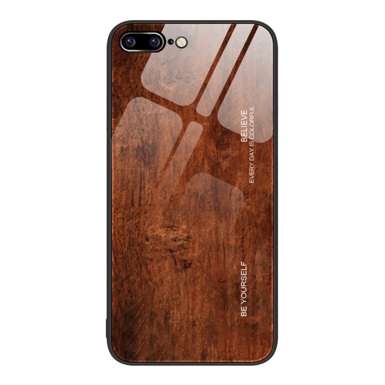 جراب حماية زجاجي بنقشة الخشب، مناسب لأجهزة iPhone 7 Plus وiPhone 11 وiPhone 14 Plus وiPhone 14 Pro وiPhone 14