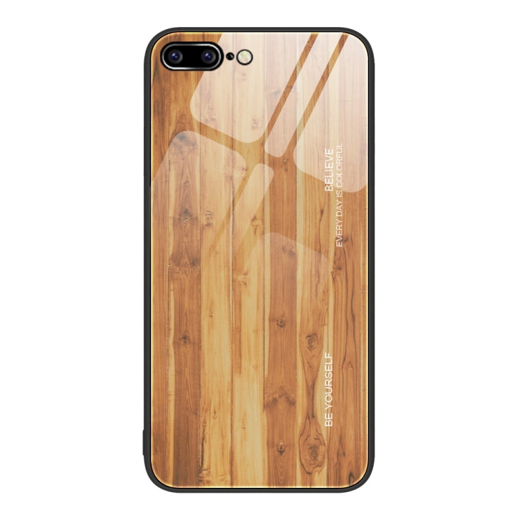 جراب حماية زجاجي بنقشة الخشب، مناسب لأجهزة iPhone 7 Plus وiPhone 11 وiPhone 14 Plus وiPhone 14 Pro وiPhone 14