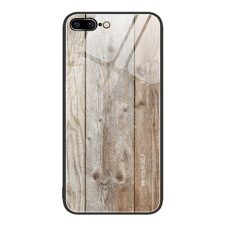 جراب حماية زجاجي بنقشة الخشب، مناسب لأجهزة iPhone 7 Plus وiPhone 11 وiPhone 14 Plus وiPhone 14 Pro وiPhone 14