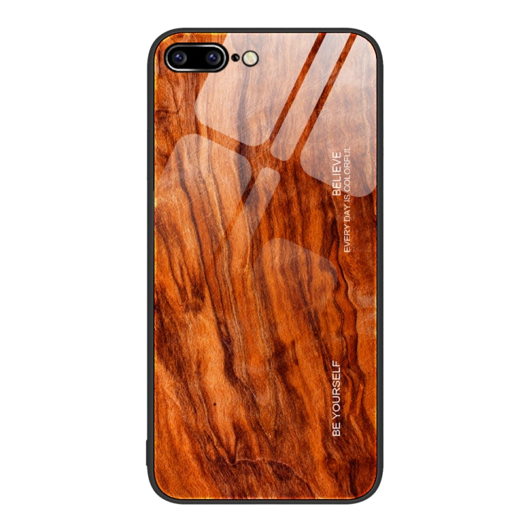 جراب حماية زجاجي بنقشة الخشب، مناسب لأجهزة iPhone 7 Plus وiPhone 11 وiPhone 14 Plus وiPhone 14 Pro وiPhone 14