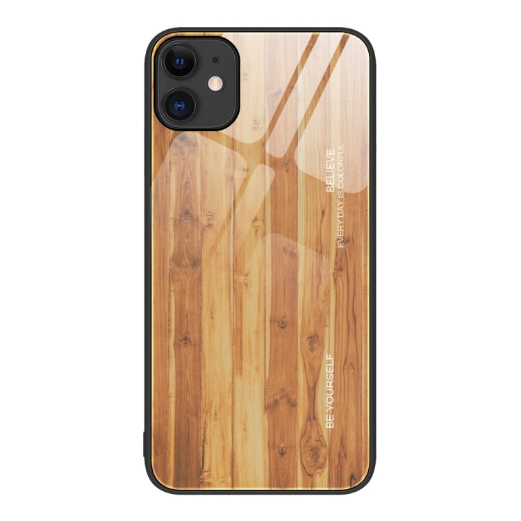 جراب حماية زجاجي بنقشة الخشب، مناسب لأجهزة iPhone 7 Plus وiPhone 11 وiPhone 14 Plus وiPhone 14 Pro وiPhone 14