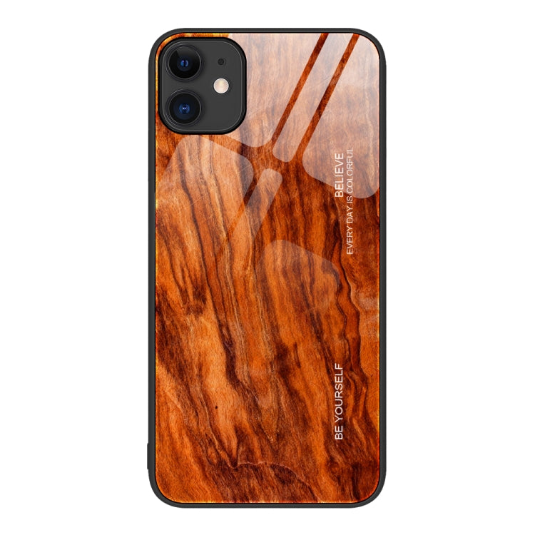 جراب حماية زجاجي بنقشة الخشب، مناسب لأجهزة iPhone 7 Plus وiPhone 11 وiPhone 14 Plus وiPhone 14 Pro وiPhone 14