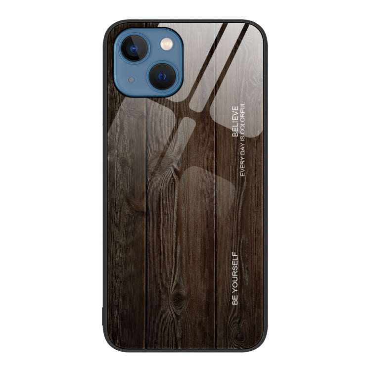 جراب حماية زجاجي بنقشة الخشب، مناسب لأجهزة iPhone 7 Plus وiPhone 11 وiPhone 14 Plus وiPhone 14 Pro وiPhone 14
