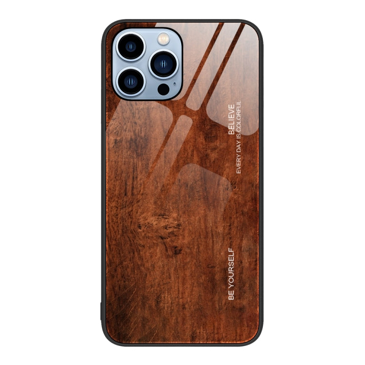 جراب حماية زجاجي بنقشة الخشب، مناسب لأجهزة iPhone 7 Plus وiPhone 11 وiPhone 14 Plus وiPhone 14 Pro وiPhone 14