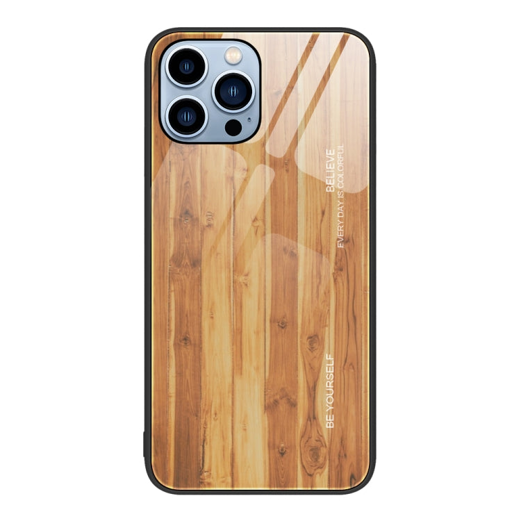 جراب حماية زجاجي بنقشة الخشب، مناسب لأجهزة iPhone 7 Plus وiPhone 11 وiPhone 14 Plus وiPhone 14 Pro وiPhone 14