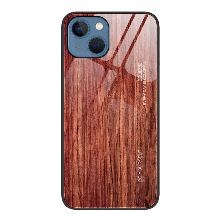 جراب حماية زجاجي بنقشة الخشب، مناسب لأجهزة iPhone 7 Plus وiPhone 11 وiPhone 14 Plus وiPhone 14 Pro وiPhone 14