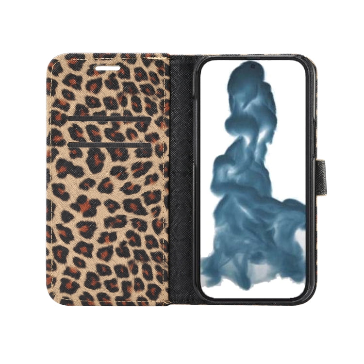 جراب هاتف جلدي بنمط جلد النمر، قابل للطي أفقيًا، مناسب لأجهزة iPhone 14 Pro Max، وiPhone 14 Pro، وiPhone 14 Plus، وiPhone 14