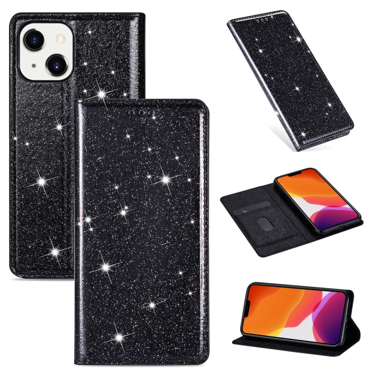 جراب جلدي مغناطيسي أفقي لامع رفيع للغاية مع حامل وفتحات للبطاقات، لهاتف iPhone 14 وiPhone 14 Max وiPhone 14 Pro وiPhone 14 Pro Max