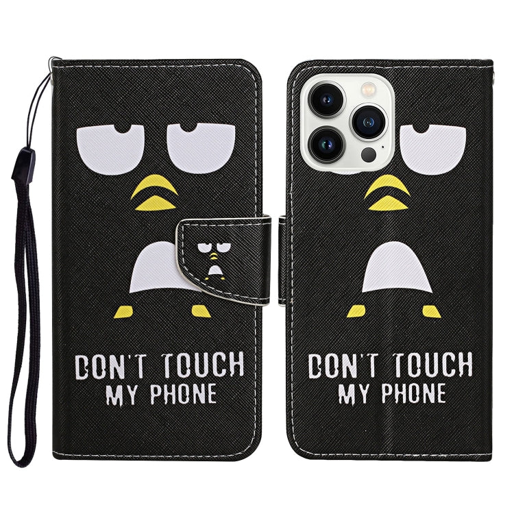 3D Colored Drawing Flip Leather Phone Case, For iPhone 14 Pro, For iPhone 14 Pro Max