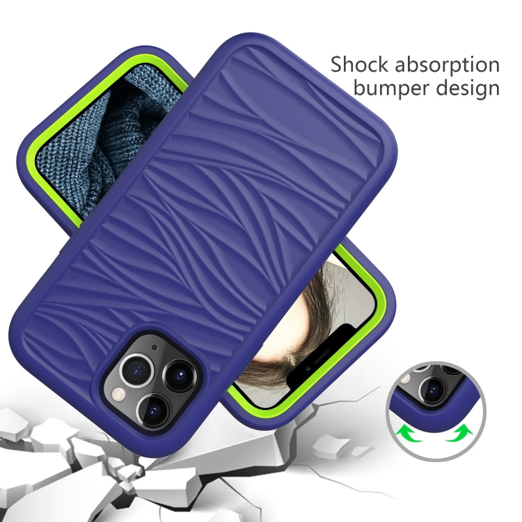 جراب هاتف مقاوم للصدمات 3 في 1 من السيليكون والبولي كربونات بتصميم موجة، مناسب لأجهزة iPhone 14 وiPhone 14 Plus وiPhone 14 Pro وiPhone 14 Pro Max