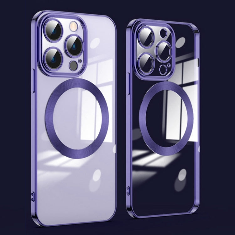 جراب هاتف مطلي بالكهرباء مع واقي عدسة ماج سيف، مناسب لأجهزة iPhone 14 وiPhone 14 Pro Max وiPhone 14 Pro وiPhone 14 Plus