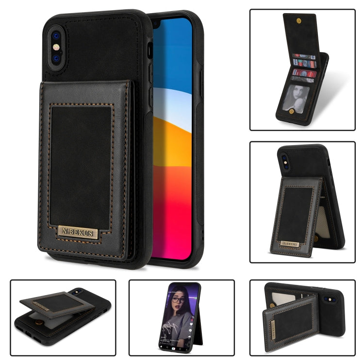 N.BEKUS Vertical Flip Card Slot RFID Phone Case, For iPhone XS Max, For iPhone XS / X