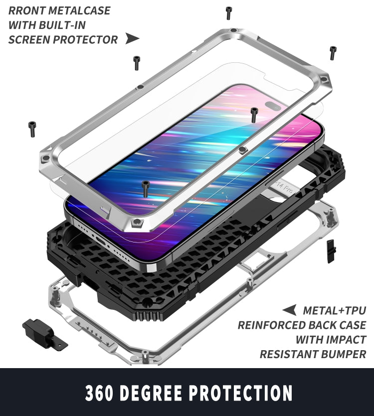 جراب R-JUST مقاوم للصدمات والماء والغبار مع حامل، لهاتف iPhone 14 Pro، وiPhone 14 Pro Max، وiPhone 14، وiPhone 14 Plus