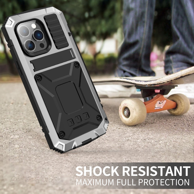 جراب R-JUST مقاوم للصدمات والماء والغبار مع حامل، لهاتف iPhone 14 Pro، وiPhone 14 Pro Max، وiPhone 14، وiPhone 14 Plus