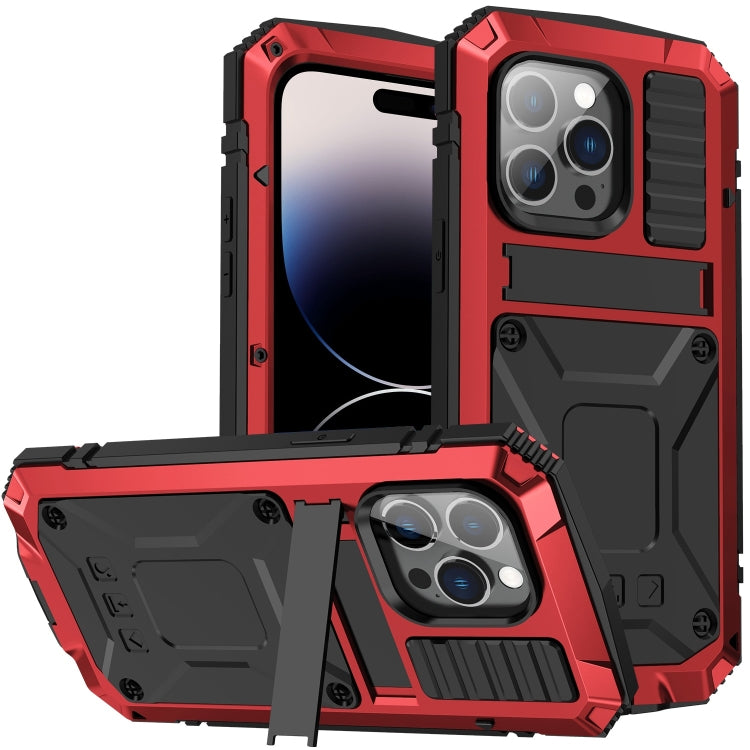 جراب R-JUST مقاوم للصدمات والماء والغبار مع حامل، لهاتف iPhone 14 Pro، وiPhone 14 Pro Max، وiPhone 14، وiPhone 14 Plus