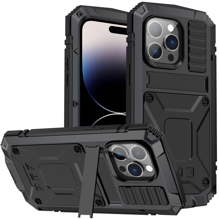جراب R-JUST مقاوم للصدمات والماء والغبار مع حامل، لهاتف iPhone 14 Pro، وiPhone 14 Pro Max، وiPhone 14، وiPhone 14 Plus