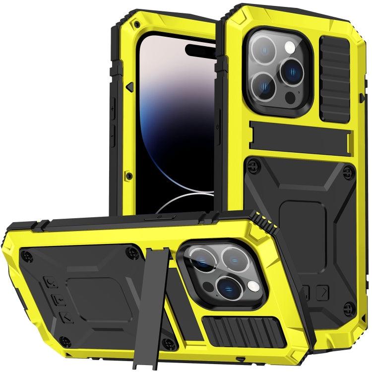 جراب R-JUST مقاوم للصدمات والماء والغبار مع حامل، لهاتف iPhone 14 Pro، وiPhone 14 Pro Max، وiPhone 14، وiPhone 14 Plus
