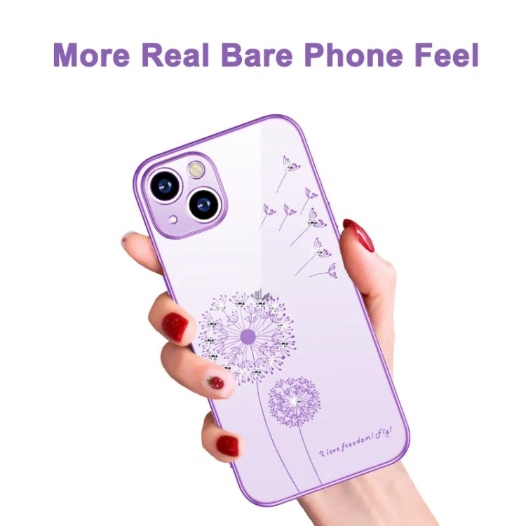 جراب هاتف TPU مطلي بالكهرباء من زهرة الهندباء الماسية، مناسب لأجهزة iPhone 14 وiPhone 14 Plus وiPhone 14 Pro وiPhone 14 Pro Max